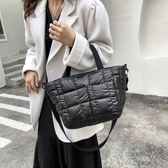 Quilted Nylon Crossbody Bag for Women