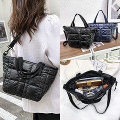 Quilted Nylon Crossbody Bag for Women
