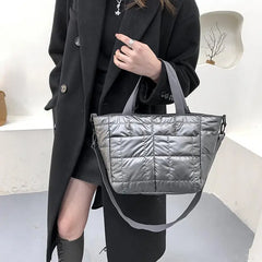 Quilted Nylon Crossbody Bag for Women