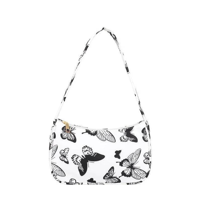 Nylon Plaid Leopard Print Casual Shoulder Bag for Women Girls