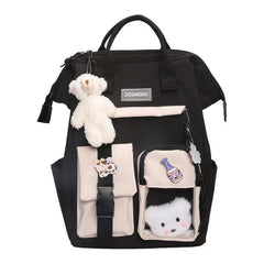 Nylon School Bags for Girls Laptop Backpack Women Travel Shoulder