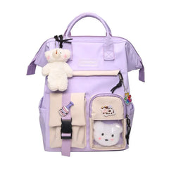 Nylon School Bags for Girls Laptop Backpack Women Travel Shoulder