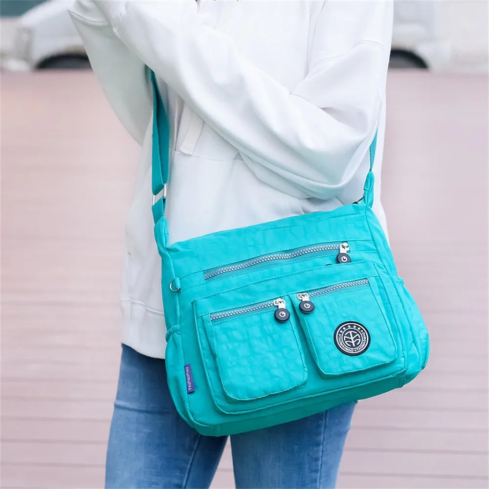 Women's Waterproof Nylon Shoulder Bag Crossbody Handbag