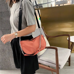 Retro Nylon Shoulder Bag Women Chain Underarm Purse Handbag