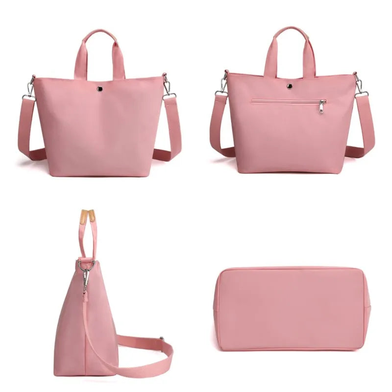 Nylon Shoulder Bag Vintage Shopping Zipper Student Bookbag Handbags Tote