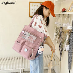 Nylon Shoulder Bags Women Harajuku Large Capacity Zipper Crossbody Bag