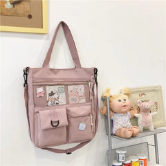 Nylon Shoulder Bags Women Harajuku Large Capacity Zipper Crossbody Bag