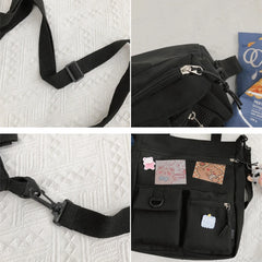 Nylon Shoulder Bags Women Harajuku Large Capacity Zipper Crossbody Bag