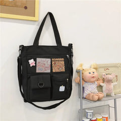 Nylon Shoulder Bags Women Harajuku Large Capacity Zipper Crossbody Bag
