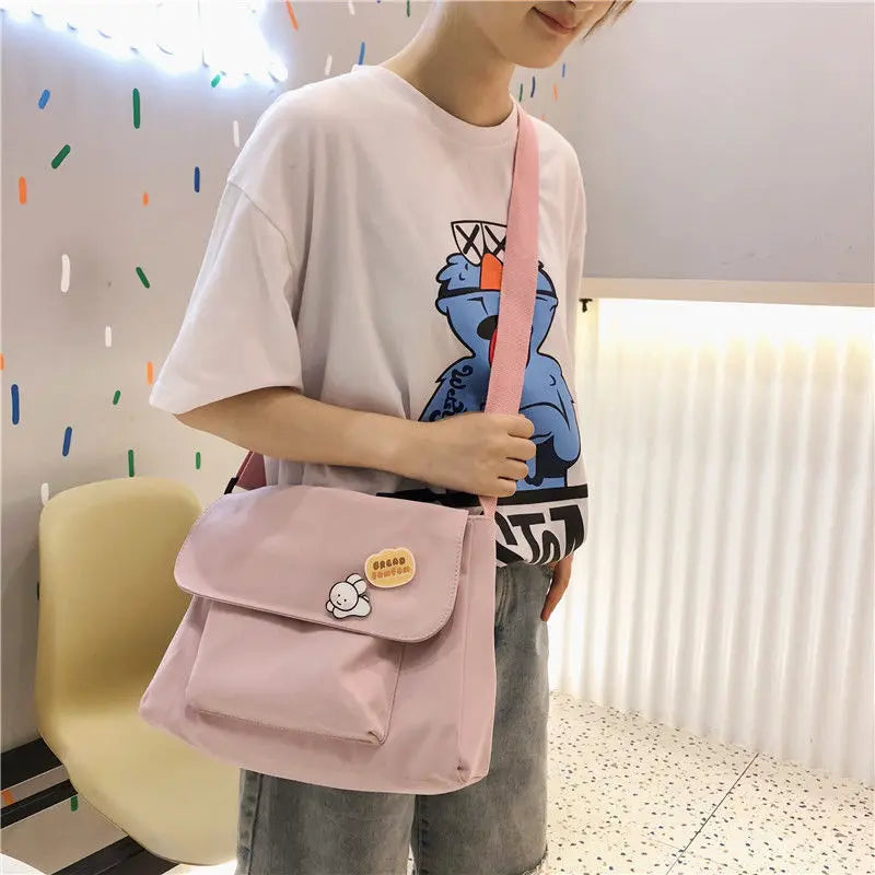 Nylon Crossbody Bag for Women Casual Shoulder Bag Harajuku Girls School Satchel