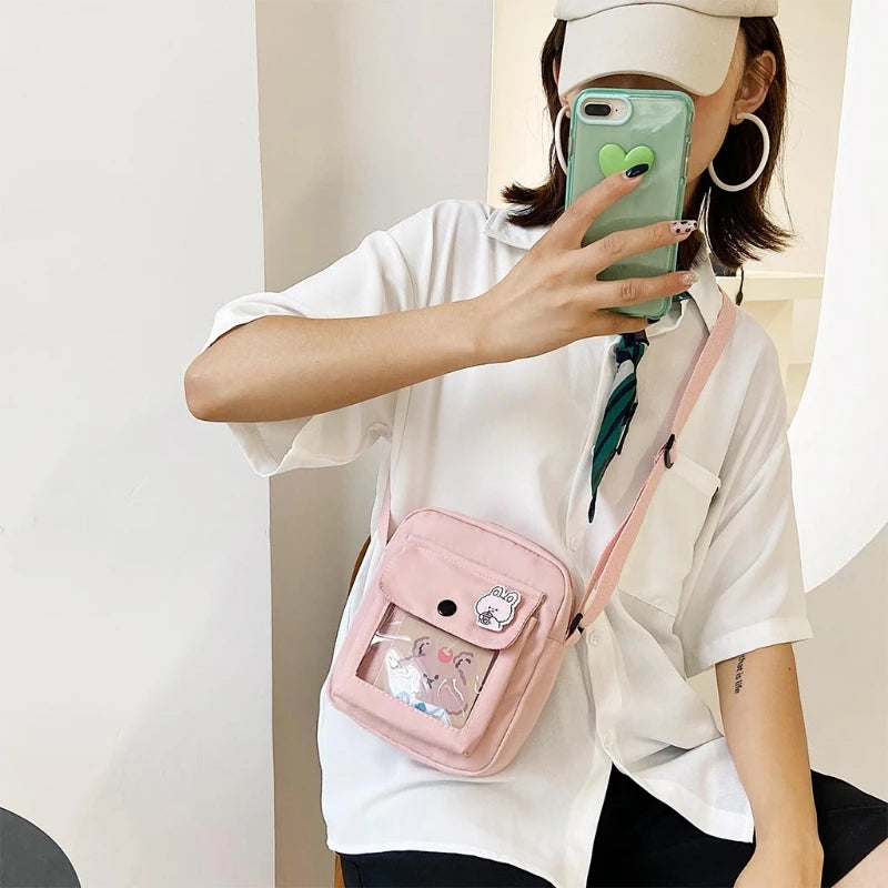 Nylon Square Shoulder Bags Crossbody Handbag for Teenage
