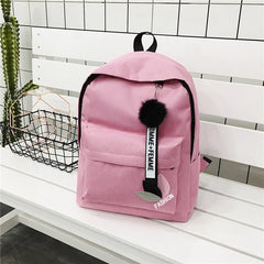 Small Fresh Leaf Print Schoolbag for Women, Nylon Student Backpack