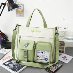 Nylon Tote Bag Women Handbags Shoppers Casual Style Large Capacity Print