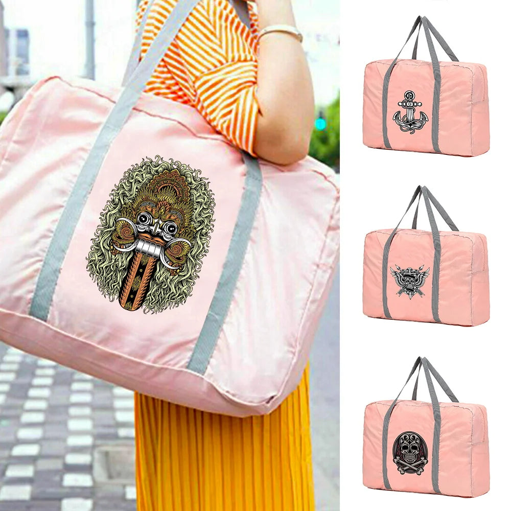 Nylon Travel Bag Foldable Large Capacity Waterproof Handbags Portable Organizer