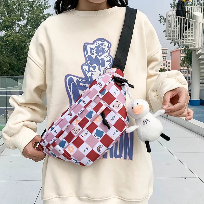 Women's Nylon Waist Bag Cartoon Fanny Pack Casual Belt Bags