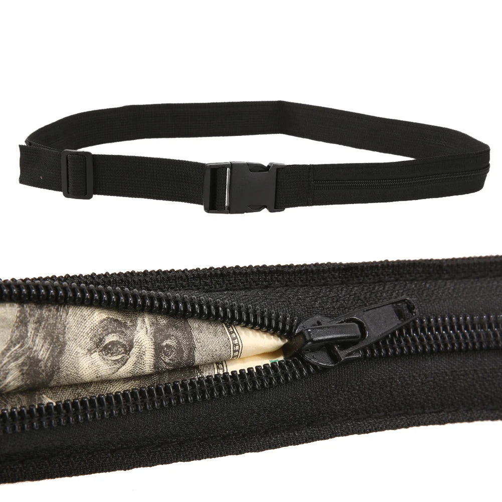 Nylon Money Belt Zip Pocket Fanny Pack Minimalist Wallet