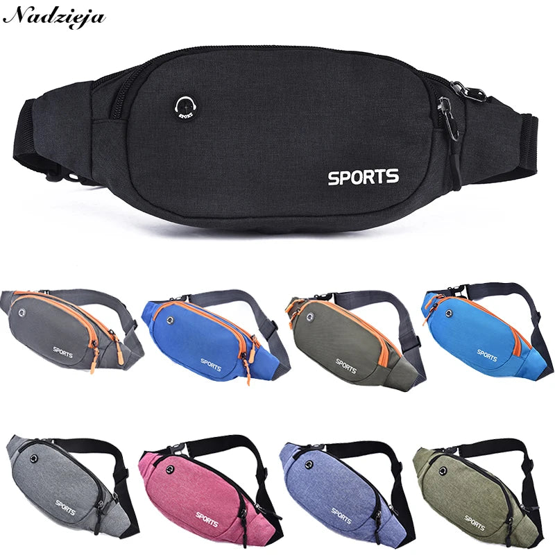 Nylon Waist Pack Sports Fanny Pack Hip Money Belt Mobile Phone Bag