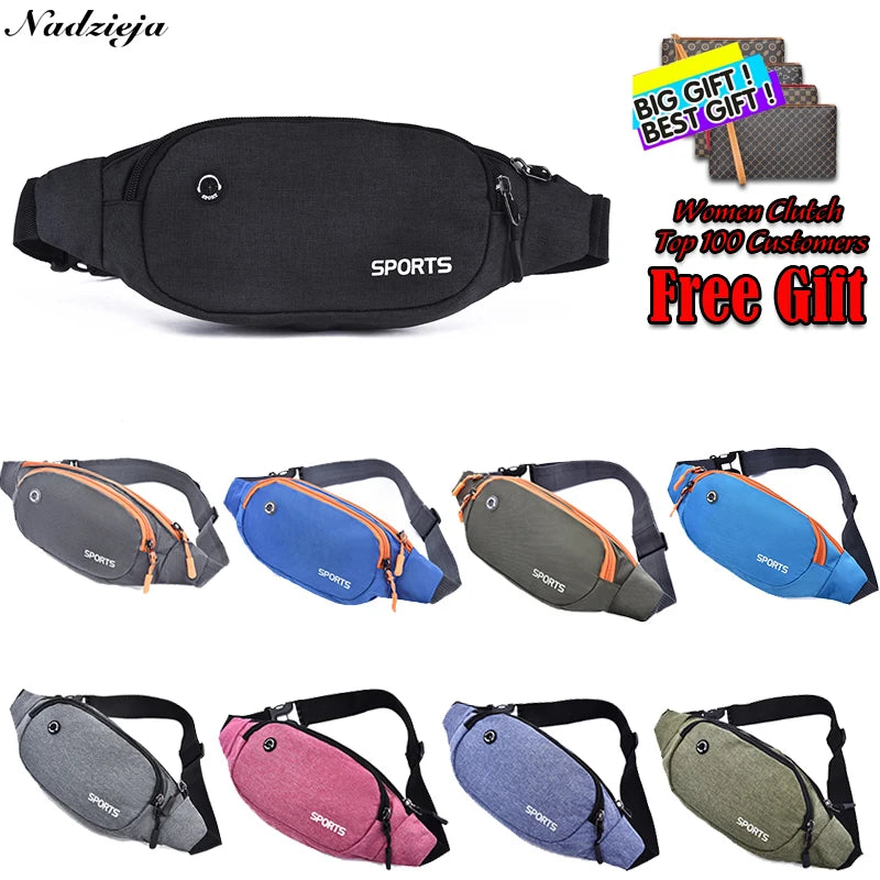 Nylon Waist Pack Sports Fanny Pack Hip Money Belt Mobile Phone Bag