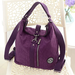 Nylon Waterproof Backpack Bag For Women Casual Zipper Sewing Backpack
