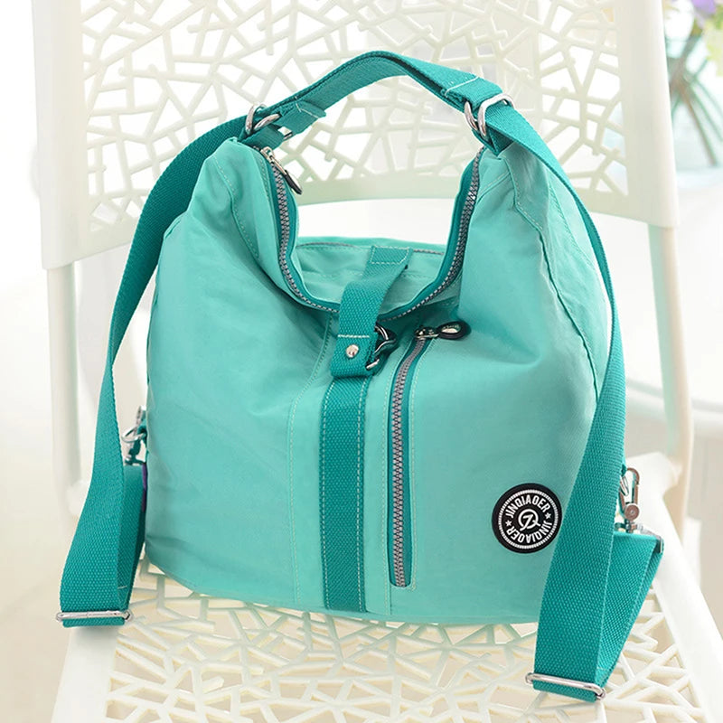 Nylon Waterproof Backpack Bag For Women Casual Zipper Sewing Backpack