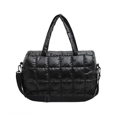 Nylon Bucket Shoulder Messenger Bag Women Winter Down Fabric
