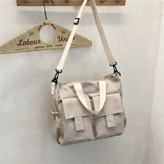 Nylon Waterproof Canvas Crossbody Handbag for Women Men Girls School Tote Bag