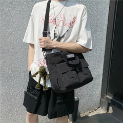 Nylon Waterproof Canvas Crossbody Handbag for Women Men Girls School Tote Bag