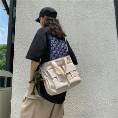 Nylon Waterproof Canvas Crossbody Handbag for Women Men Girls School Tote Bag