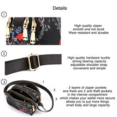 Nylon Waterproof Shoulder Bag Women Handbag Print Messenger Bag