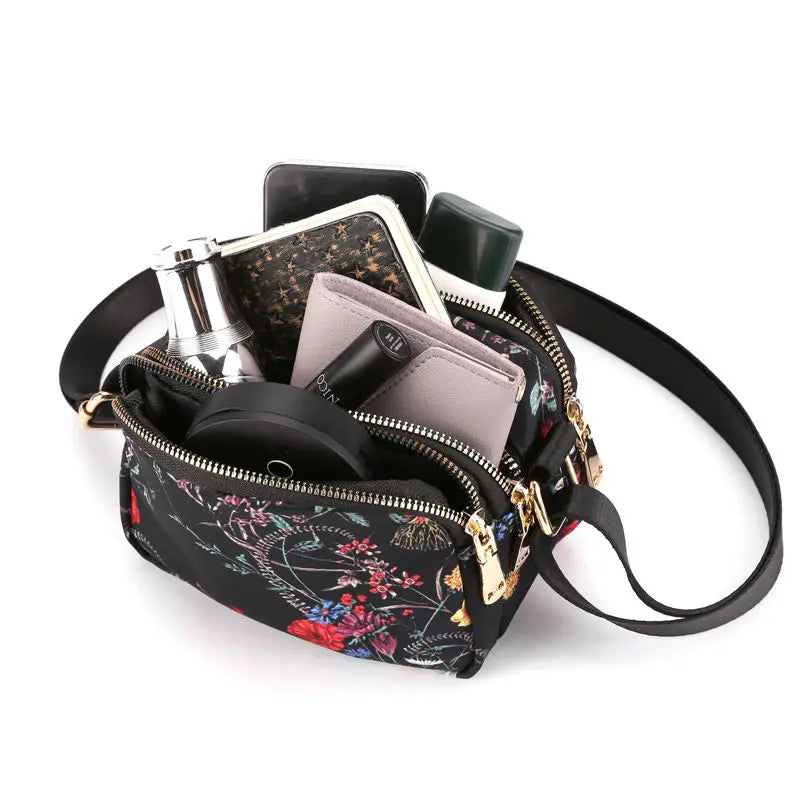 Nylon Waterproof Shoulder Bag Women Handbag Print Messenger Bag