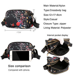 Nylon Waterproof Shoulder Bag Women Handbag Print Messenger Bag
