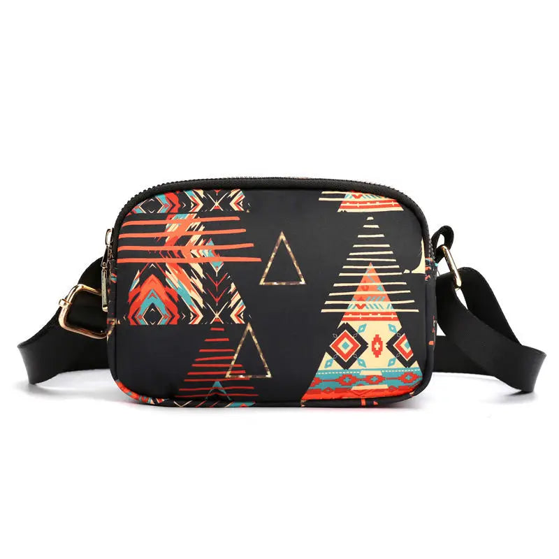 Nylon Waterproof Shoulder Bag Women Handbag Print Messenger Bag