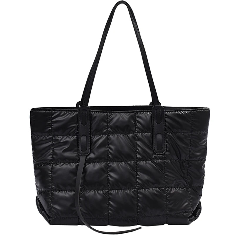 Waterproof Large Capacity Tote Bag Soft Down Cotton Crossbody Shoulder Bag