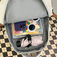 Nylon Waterproof Women Backpack College Style Schoolbag For Teenage Girls