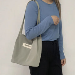 Nylon Waterproof Women Bucket Bag Solid Large Shoulder Shopping Bags