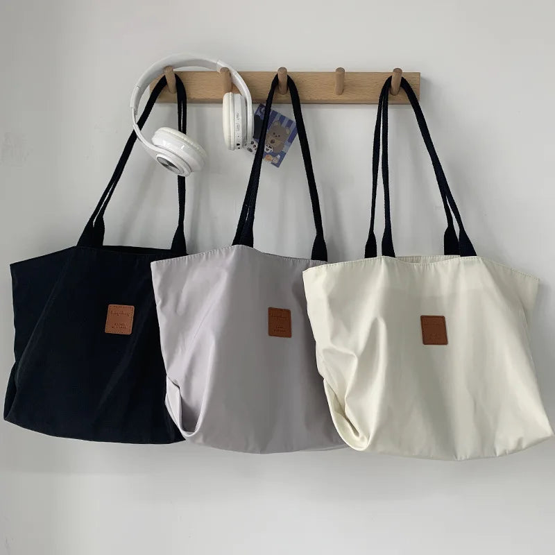 Nylon Waterproof Women Canvas Handbags Ladies Shoulder Shopping Bags