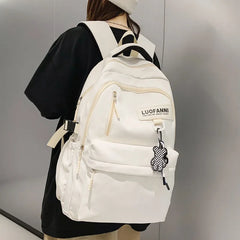 Nylon Waterproof School Backpack for Teenage Girls Large Capacity Travel Bags