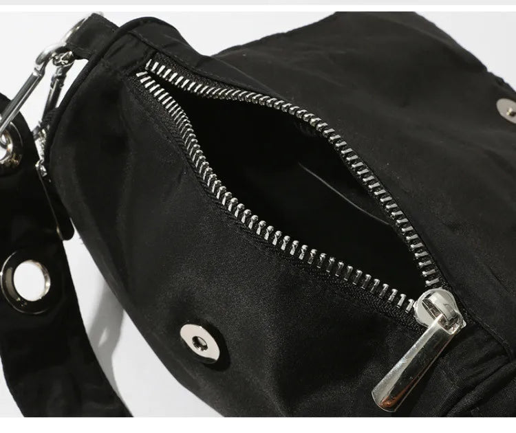 Nylon Women Axillary Bags Rivet Ladies Shoulder Bag