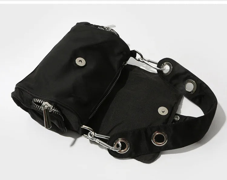 Nylon Women Axillary Bags Rivet Ladies Shoulder Bag