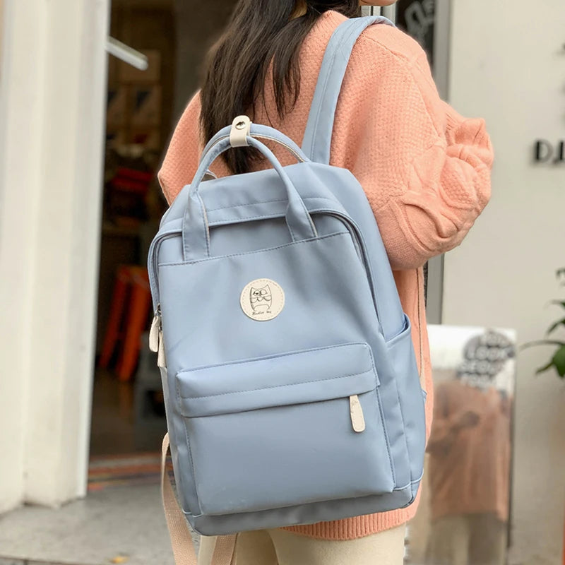 Nylon Women Backpack School Bag For Girl Student Travel Bag