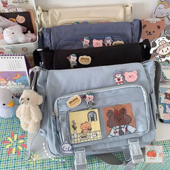 Nylon Women Messenger Bag Canvas Handbag Large Capacity Crossbody School Bag