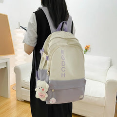 Nylon Women School Backpack Large Capacity Girls Travel Bag College Schoolbag