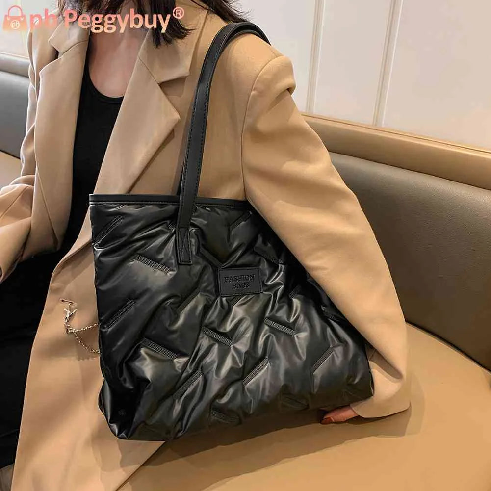 Nylon Women Shoulder Bags Large Capacity Top-handle Bags Soft Warm Zipper