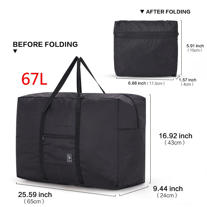 Portable Travel Bags Folding Unisex Large Capacity Women Hand Luggage Business T