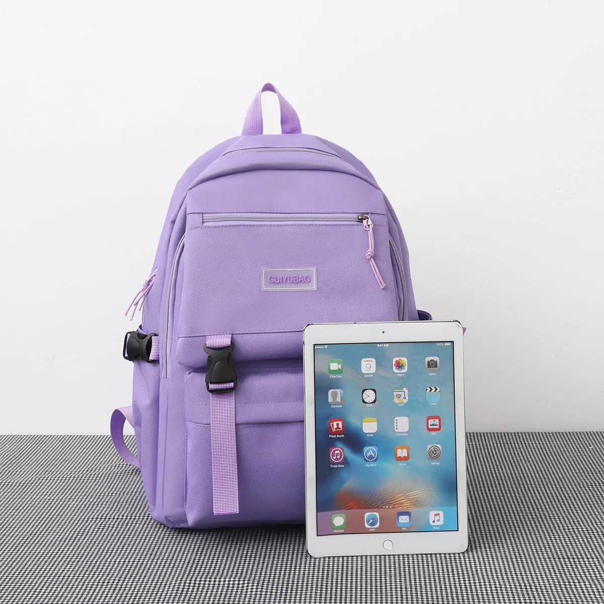 5pcs/set Purple School Bags for Teenage Girls Handbag Shoulder Bag Pencil Bag Se