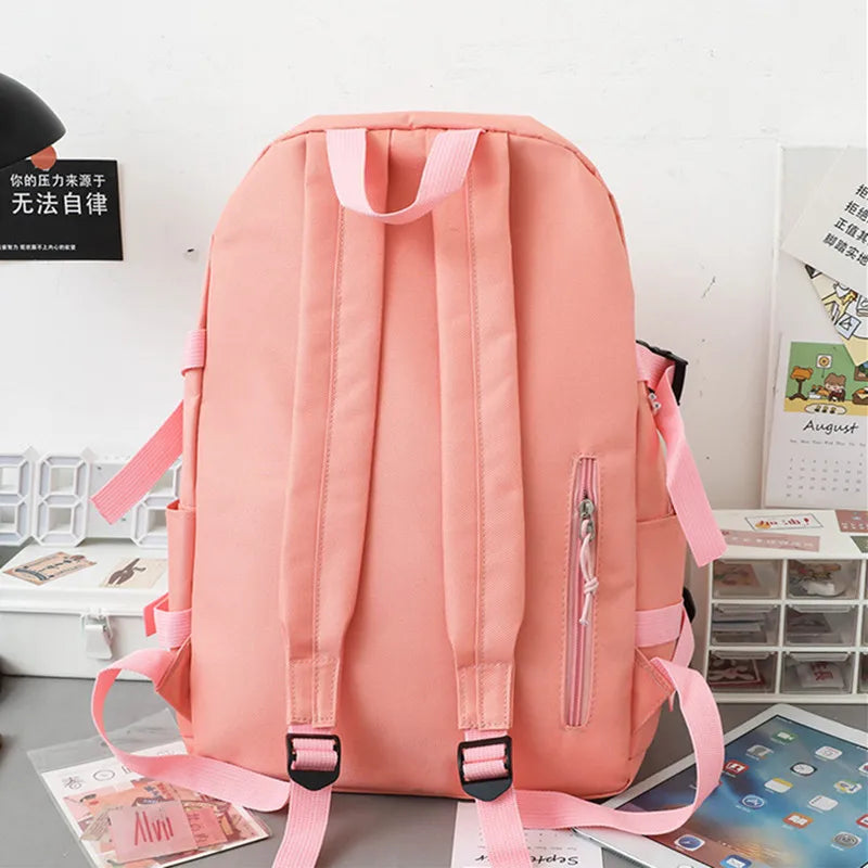 6pcs School Bags Teenage Girls Bookbag Handbag Shoulder Bag Student Laptop
