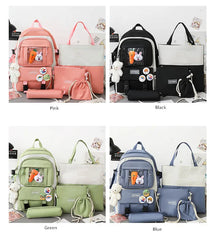 6pcs School Bags Teenage Girls Bookbag Handbag Shoulder Bag Student Laptop