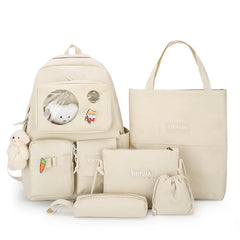 6pcs School Bags For Teenage Girls Kids College Student Laptop Backpack