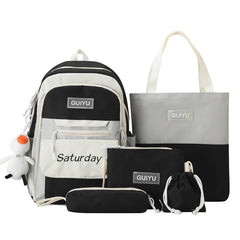 6pcs/set school bags for teenage girls handbag shoulder bag pencil bag set