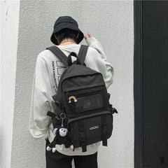 Waterproof Nylon School Backpack For Girls Large Capacity Travel Backpack